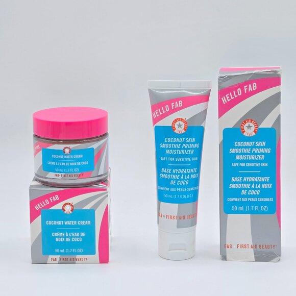 7First Aid Beauty Hello FAB Coconut Water Cream 1.7 oz & Kopari Lip Scrubby .6oz - Picture 5 of 6